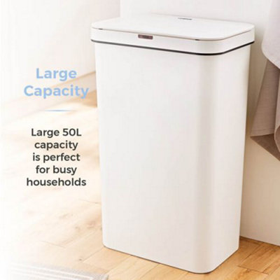 Tower 50L Rectangular Sensor Bin - White - 3