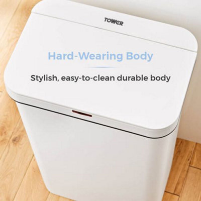 Tower 50L Rectangular Sensor Bin - White - 6