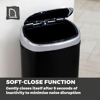 Tower 58L Sensor Bin - Black & Chrome - 4
