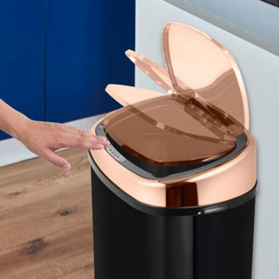 Tower 58L Sensor Bin - Black & Rose Gold - 3