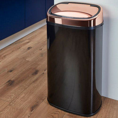 Tower 58L Sensor Bin - Black & Rose Gold - 4