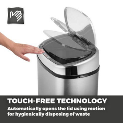 Tower 58L Sensor Bin - Stainless Steel - 3