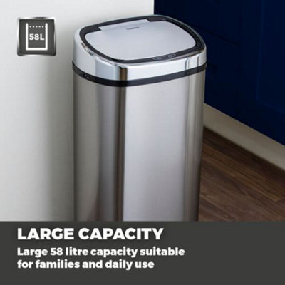 Tower 58L Sensor Bin - Stainless Steel - 5