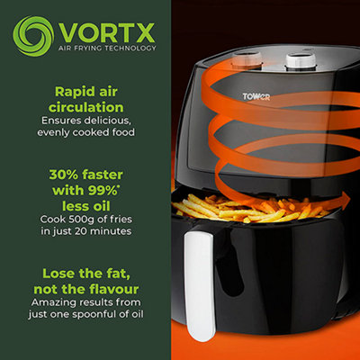 Tower Air Fryer Vizion Manual 7 Litre Black - 8