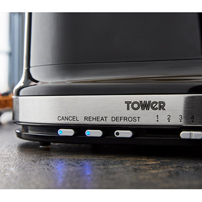 Tower Belle 800W Noir 2 Slice Toaster - 3