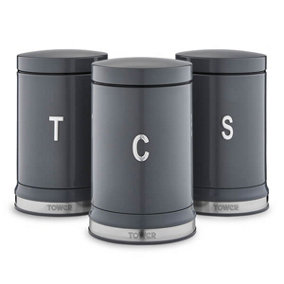 Tower Belle Set of 3 Canisters Graphite