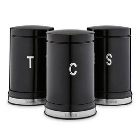 Tower Belle Set of 3 Canisters Noir