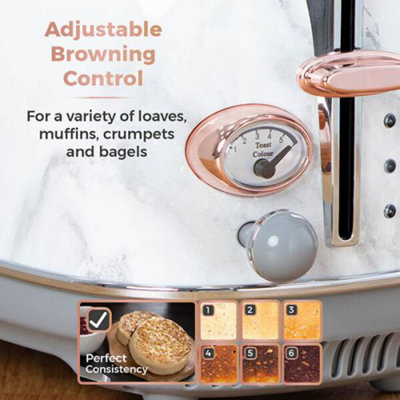 Tower Bottega Stainless Steel 2 Slice Toaster Marble