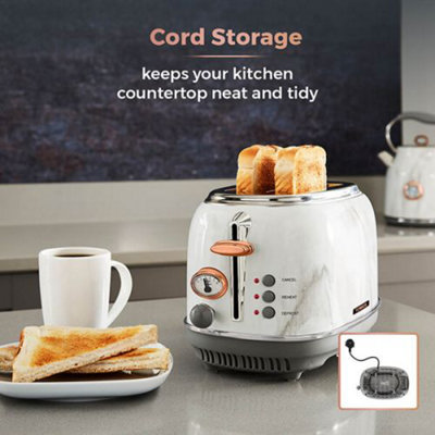Tower Bottega Stainless Steel 2 Slice Toaster Marble - 5