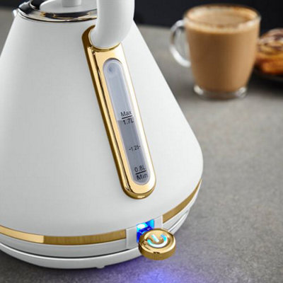 White cheap pyramid kettle