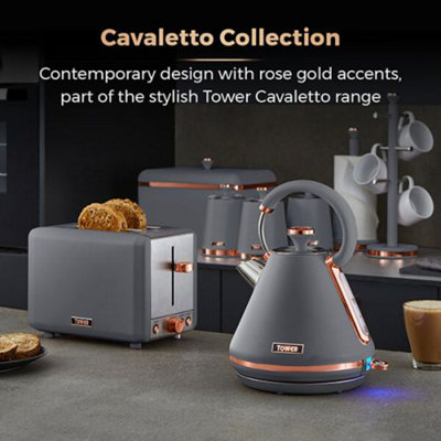 Grey and copper kettle clearance and toaster