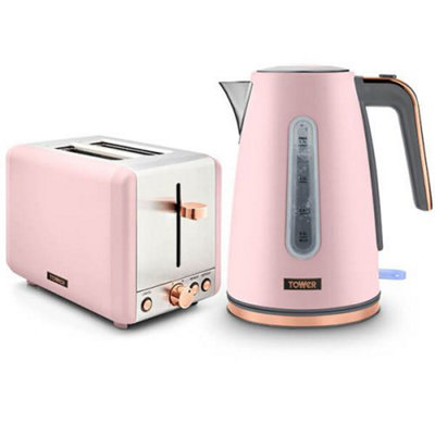 Pink kettle 2025 and toaster set