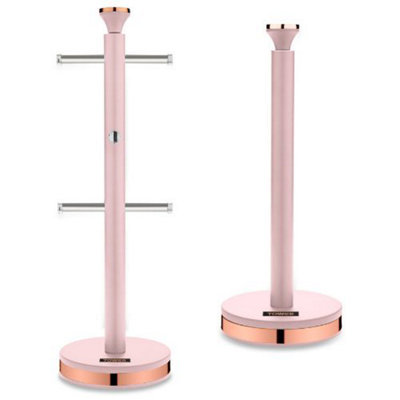 Tower Cavaletto Pink Mug Tree and Kitchen Roll Holder - Matching ...