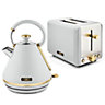Tower Cavaletto Pyramid Kettle and 2 Slice Toaster Set Optic White