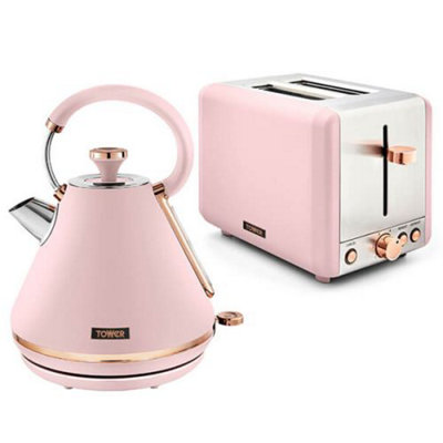 Pink kettle on sale and toaster sets