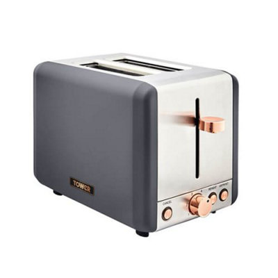 Whall 2 Slice Stainless Steel with Rose Gold Accents 850W 6 Shade Toaster