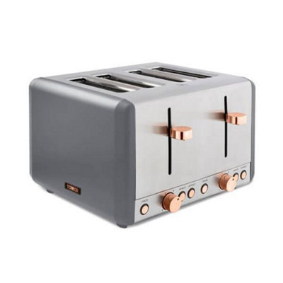 Tower Cavaletto Toaster 4 Slice Grey