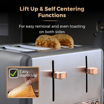 Tower Cavaletto Toaster 4 Slice Grey - 5