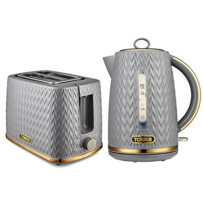 Grey kettle 2024 and toaster sets