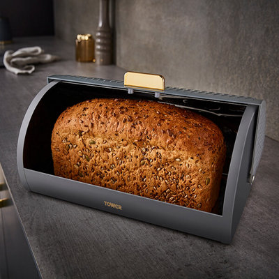 Tower Empire Roll Top Bread Bin Grey