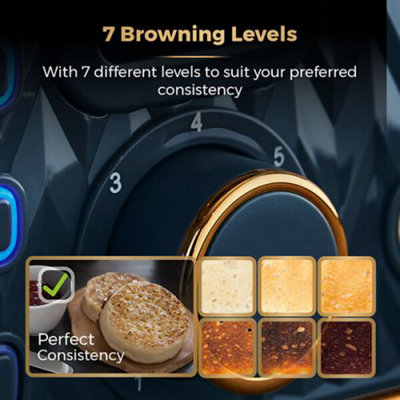 Tower Empire Toaster 4 Slice Midnight Blue