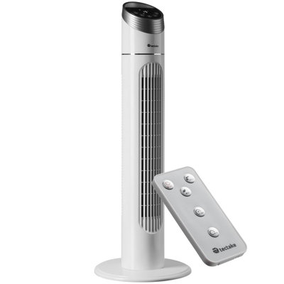 Tower Fan - oscillating, 3 modes, 3 speed levels, including remote control - white