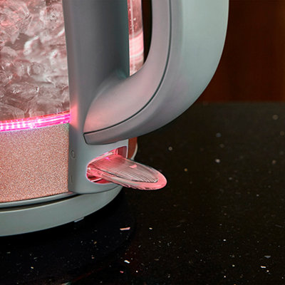 Tower Glitz 3000W 1.7L Glass Blush Pink Cordless Kettle - 4