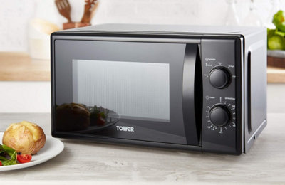 Tower Microwave with 5 Power Levels 20L, Capacity, 700 Watts, T24034BLK, Black