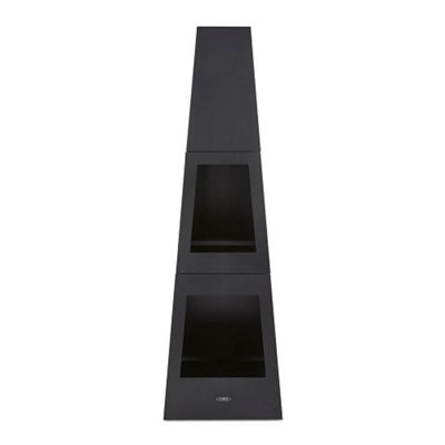 Tower Obelisk Wood Burner Black