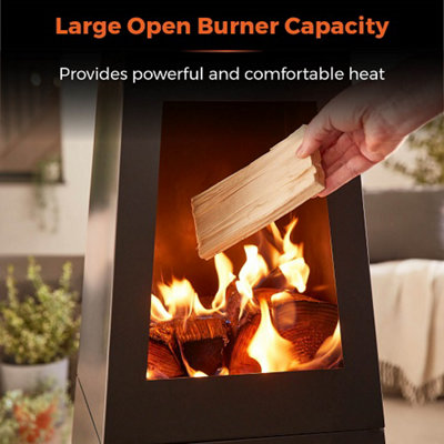 Tower Obelisk Wood Burner Black - 3