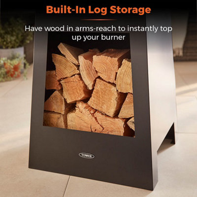 Tower Obelisk Wood Burner Black - 4