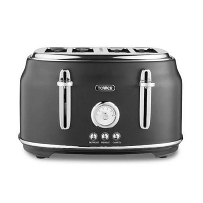 Tower Renaissance 4 Slice Toaster Black DIY at B&Q