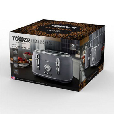 Tower Renaissance 4 Slice Toaster Grey - 5