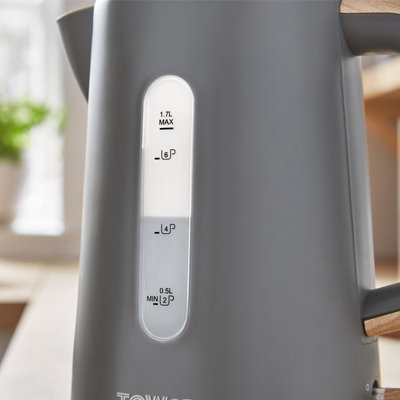 Tower Scandi 3KW 1.7 Litre Rapid Boil Kettle Grey - 3