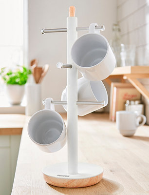 Tower Scandi 6 Cup Mug Tree White