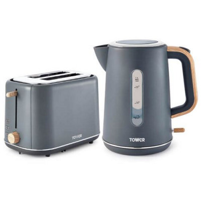 Tower Scandi Kettle and 2 Slice Toaster Set Grey DIY at B Q