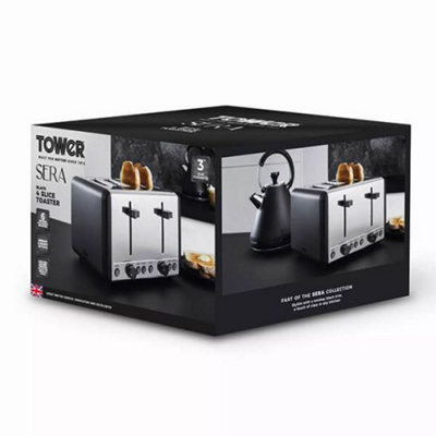Tower Sera 4 Slice Toaster Black
