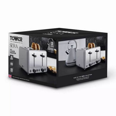 Tower Sera 4 Slice Toaster Grey