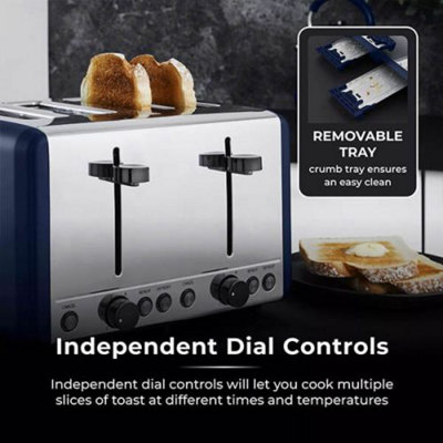 Tower Sera 4 Slice Toaster Midnight Blue - 3