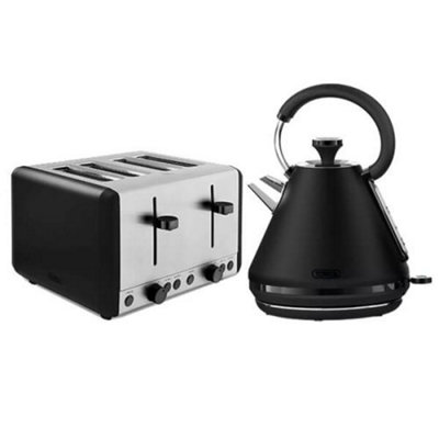 Tower Sera Kettle & 4 Slice Toaster Set Black