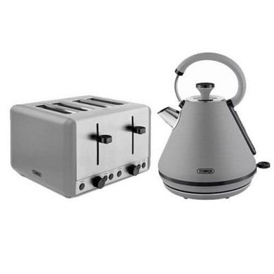 Tower Sera Kettle & 4 Slice Toaster Set Grey