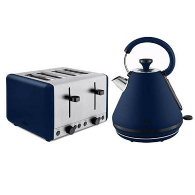 Tower Sera Kettle 4 Slice Toaster Set Midnight Blue