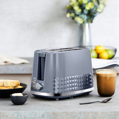 Tower Solitare 2 Slice Toaster Grey