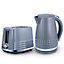 Tower Solitare Kettle and 2 Slice Toaster Set Grey