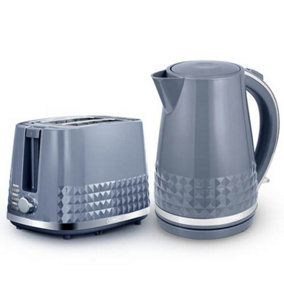 Tower Solitare Kettle and 2 Slice Toaster Set Grey