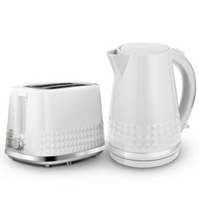 Tower Solitare Kettle and 2 Slice Toaster Set White