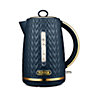 Tower T10052MNB Empire 3KW 1.7L Kettle Midnight Blue Brass Accents