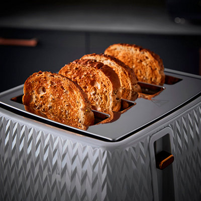 Tower T20061GRY Empire 4 Slice Toaster Grey with Brass Accents - 4