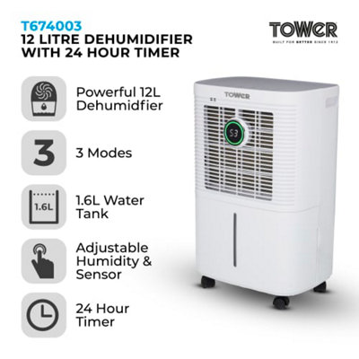 Tower T674003  - 12 Litre Dehumidifier - 6
