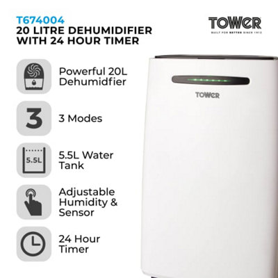 Tower T674004 - 20 Litre Dehumidifier